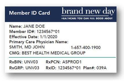 brand new day member id card info